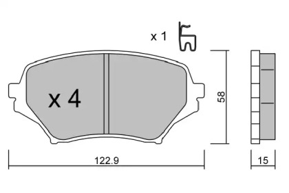 Комплект тормозных колодок (AISIN: BPMZ-1004)